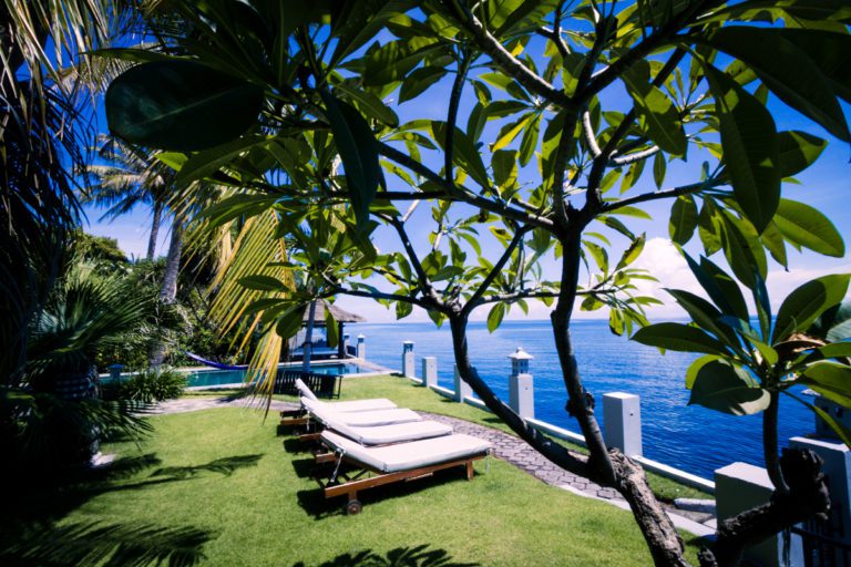 Your lounge chair by the sea in North Bali villa seaview